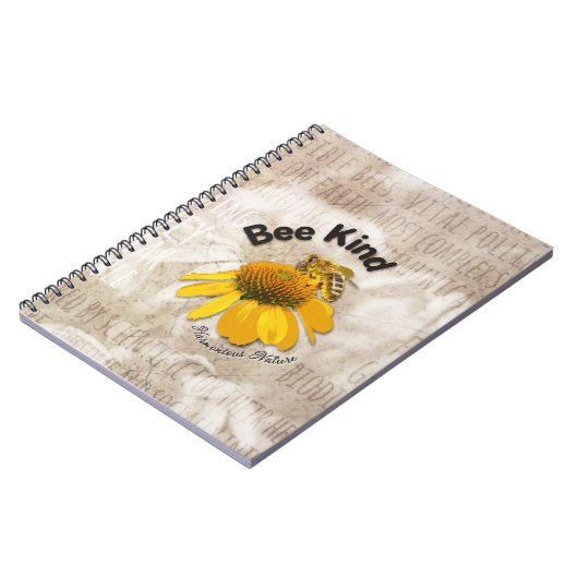 Bee Kind - Harmonische Natur Notizblock (Linke Seite)