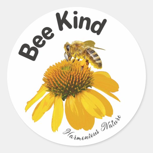 Bee Kind - Harmonische Natur Runder Aufkleber (Vorderseite)