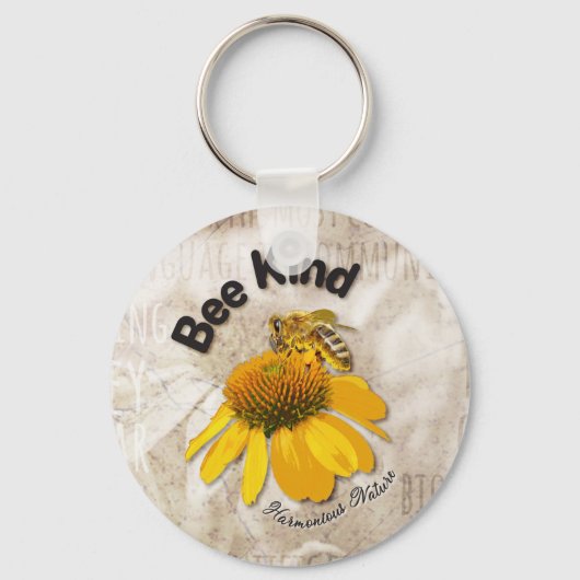 Bee Kind - Harmonische Natur Schlüsselanhänger (Vorderseite)