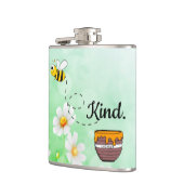 Bee Kind Honey Blumeninsekt Cartoon Flachmann (Links)