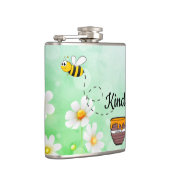 Bee Kind Honey Blumeninsekt Cartoon Flachmann (Rechts)