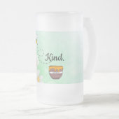 Bee Kind Honey Blumeninsekt Cartoon Mattglas Bierglas (VorderseiteRechts)