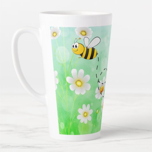Bee Kind Honey Blumeninsekt Cartoon Milchtasse (Links)