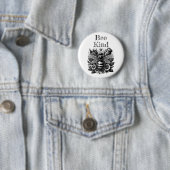 Bee Kind | Honigbienen, Honig und Blume Zitat Button (Beispiel)