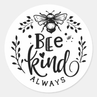 Bee Kind immer Hummel Runder Aufkleber