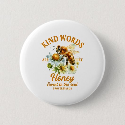 Bee Kind Kindness Motivational Kind Words Are Like Button (Vorderseite)