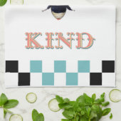 Bee Kind Koralle und Aquamarines Teetuch Geschirrtuch (Gefaltet)