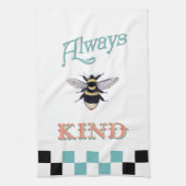 Bee Kind Koralle und Aquamarines Teetuch Geschirrtuch (Vertikal)