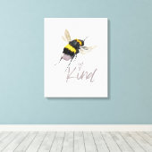 Bee Kind Leinwanddruck (Insitu (Holzboden))