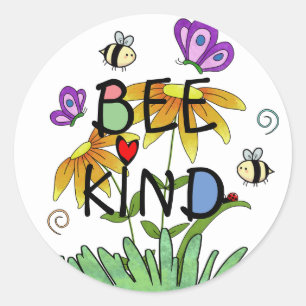 Bee Kind Nature Runder Aufkleber