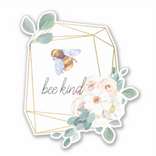 Bee Kind | Niedliches Zitat zu Hummeln Aufkleber (Vorderseite)