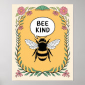 Bee Kind positive Bestätigung Inspiration Poster (Vorne)