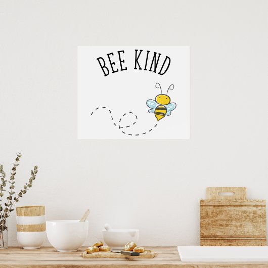Bee Kind Poster (Küche)