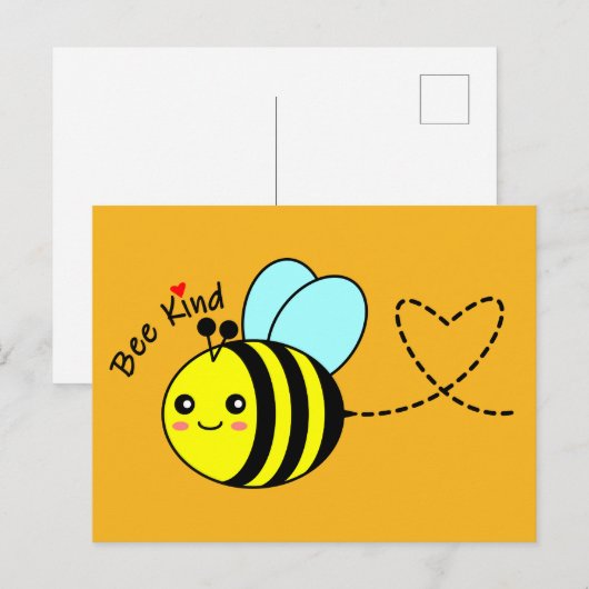 Bee Kind Postkarte (Vorne/Hinten)