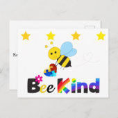 Bee Kind Postkarte (Vorne/Hinten)