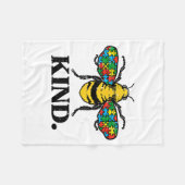 Bee Kind Puzzle Cute Autism Awareness Acceptance A Fleecedecke (Vorderseite (Horizontal))