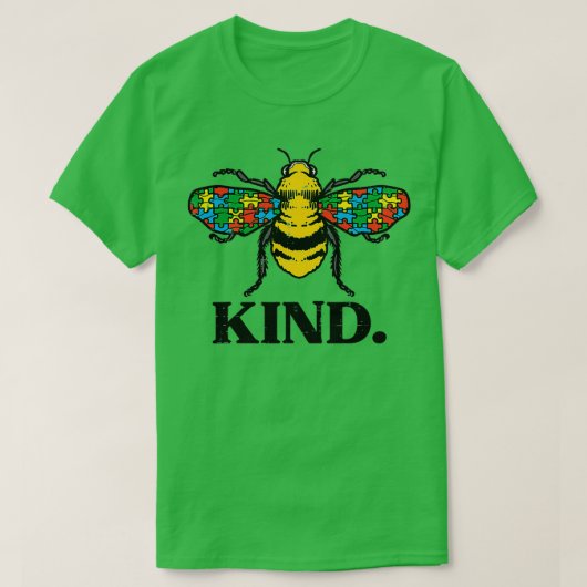 Bee Kind Puzzle Niedlich Autismus Sensibilisierung T-Shirt (Design vorne)