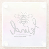 Bee Kind Rainbow Ombre Glasuntersetzer (Rückseite)