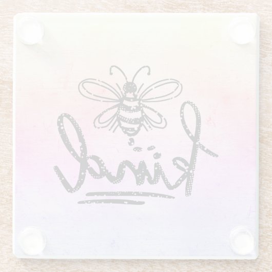 Bee Kind Rainbow Ombre Glasuntersetzer (Rückseite)