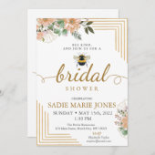 Bee Kind Red Blume Bridal Dusche Einladung (Vorne/Hinten)
