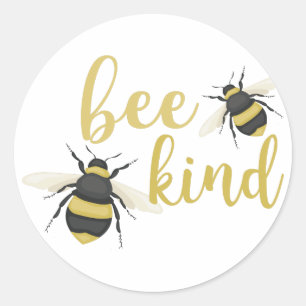 Bee Kind Runder Aufkleber