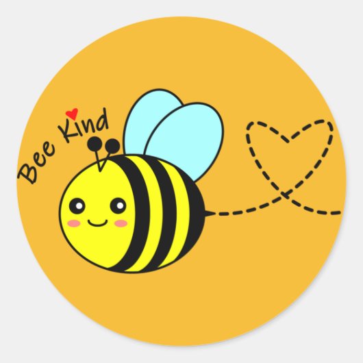 Bee Kind Runder Aufkleber (Vorderseite)
