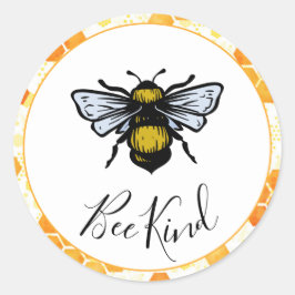 Bee Kind Runder Aufkleber