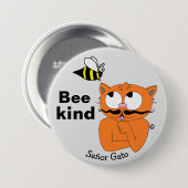 Bee Kind (sei freundlich) Inspirational Humorvolle Button (Vorne & Hinten)