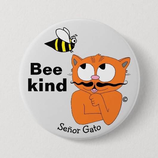 Bee Kind (sei freundlich) Inspirational Humorvolle Button (Vorderseite)