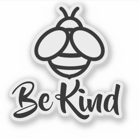Bee Kind | Sei freundlich | Sei nett | LIEBE | Bie Aufkleber (Vorderseite)
