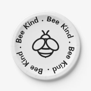Bee Kind, sei freundliches Honigbienendesign Pappteller