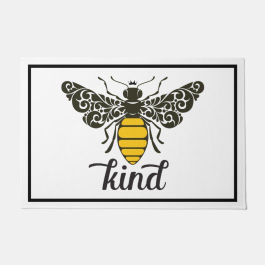 Bee Kind | Sei nett | Verzierte Biene Doormat Fußmatte (Vorderseite)