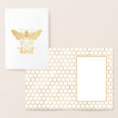 Bee Kind | Sei nett | Verzierte Goldbiene Folienkarte (Anzeige)