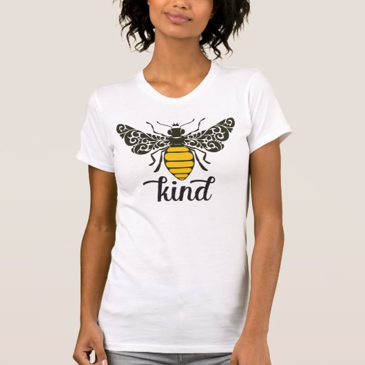 Bee Kind | Sei nett | Verzierter T - Shirt (Vorderseite)