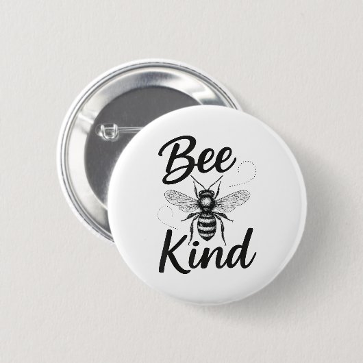 Bee Kind Sitive Quote Cute Funny Design For Kids  Button (Vorne & Hinten)