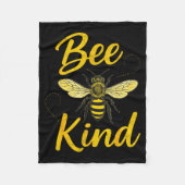 Bee Kind Sitive Quote Cute Funny Design For Kids Fleecedecke (Vorderseite)