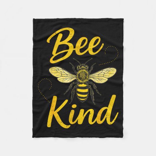 Bee Kind Sitive Quote Cute Funny Design For Kids Fleecedecke (Vorderseite)