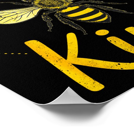 Bee Kind Sitive Quote Cute Funny Design For Kids  Poster (Ecke)