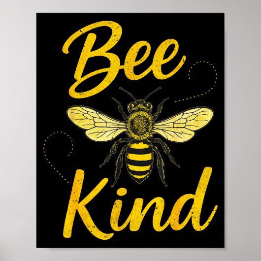Bee Kind Sitive Quote Cute Funny Design For Kids  Poster (Vorne)