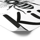 Bee Kind Sitive Quote Cute Funny Design For Kids Poster (Ecke)