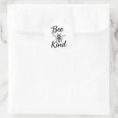 Bee Kind Sitive Quote Cute Funny Design For Kids Runder Aufkleber (Tasche)