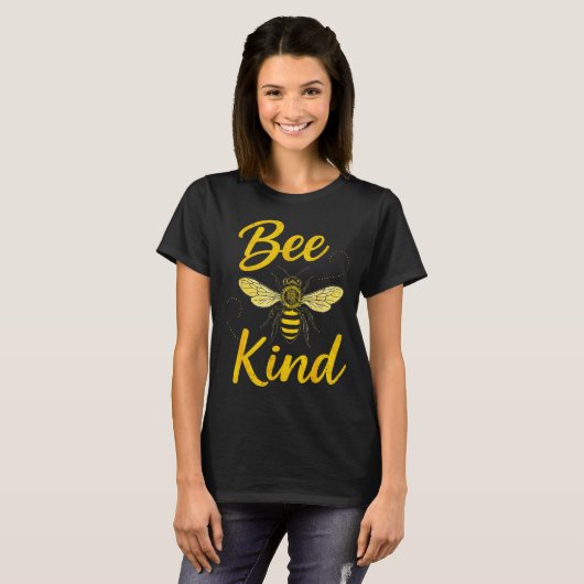 Bee Kind Sitive Quote Cute Funny Design For Kids  T-Shirt (Vorne ganz)