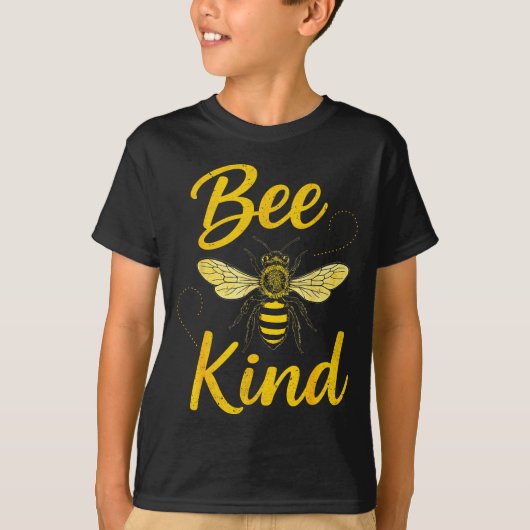 Bee Kind Sitive Quote Cute Funny Design For Kids T-Shirt (Vorderseite)