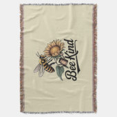 Bee Kind Throw Blanket Decke (Vorderseite Vertikal)
