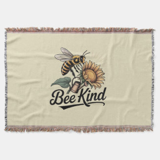 Bee Kind Throw Blanket Decke
