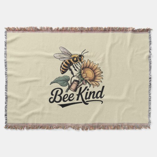 Bee Kind Throw Blanket Decke (Vorderseite)