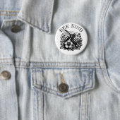 Bee Kind | "Vintager Honig und Blume Zitat Button (Beispiel)