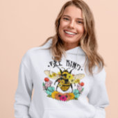 Bee Kind Wild Blume Grafik Lässig Hoodie