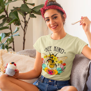 Bee Kind Wild Blume Grafik T-Shirt