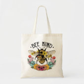 Bee Kind Wild Blume Sublimierung Tragetasche (Vorne)